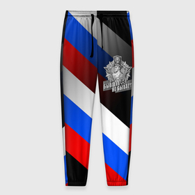 Мужские брюки 3D с принтом Пограничные войска   флаг РФ в Петрозаводске, 100% полиэстер | манжеты по низу, эластичный пояс регулируется шнурком, по бокам два кармана без застежек, внутренняя часть кармана из мелкой сетки | 