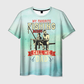 Мужская футболка 3D с принтом Рыболовы в Курске, 100% полиэфир | прямой крой, круглый вырез горловины, длина до линии бедер | 