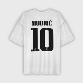 Мужская футболка oversize 3D с принтом Лука Модрич Реал Мадрид форма 22 23 домашняя ,  |  | Тематика изображения на принте: 