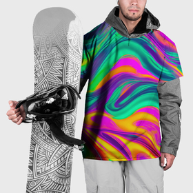Накидка на куртку 3D с принтом Градиентные цветные волны в Санкт-Петербурге, 100% полиэстер |  | 