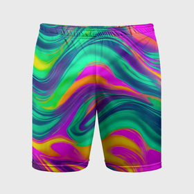 Мужские шорты спортивные с принтом Градиентные цветные волны ,  |  | 