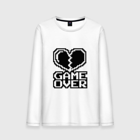 Мужской лонгслив хлопок с принтом Game Over на черном фоне в Новосибирске, 100% хлопок |  | 