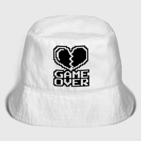 Мужская панама хлопок с принтом Game Over на черном фоне в Новосибирске,  |  | 