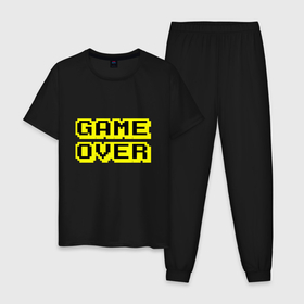 Мужская пижама хлопок с принтом Черно желтый конец игры в Курске, 100% хлопок | брюки и футболка прямого кроя, без карманов, на брюках мягкая резинка на поясе и по низу штанин
 | 