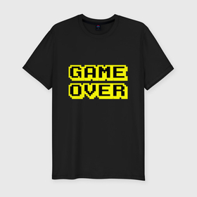 Мужская футболка хлопок Slim с принтом Черно желтый конец игры , 92% хлопок, 8% лайкра | приталенный силуэт, круглый вырез ворота, длина до линии бедра, короткий рукав | 