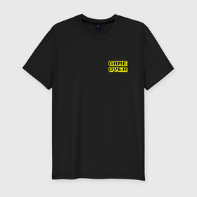 Мужская футболка хлопок Slim с принтом Черно желтый конец игры   мини в Тюмени, 92% хлопок, 8% лайкра | приталенный силуэт, круглый вырез ворота, длина до линии бедра, короткий рукав | Тематика изображения на принте: 