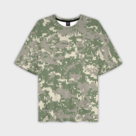 Мужская футболка oversize 3D с принтом зелено   серый камуфляж в Кировске,  |  | 