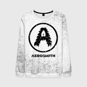 Мужской свитшот 3D с принтом Aerosmith с потертостями на светлом фоне в Тюмени, 100% полиэстер с мягким внутренним слоем | круглый вырез горловины, мягкая резинка на манжетах и поясе, свободная посадка по фигуре | 
