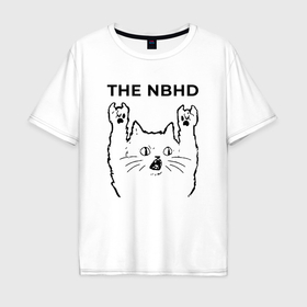 Мужская футболка хлопок Oversize с принтом The Neighbourhood   rock cat в Санкт-Петербурге, 100% хлопок | свободный крой, круглый ворот, “спинка” длиннее передней части | 