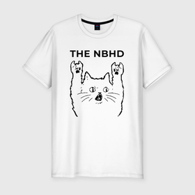 Мужская футболка хлопок Slim с принтом The Neighbourhood   rock cat в Санкт-Петербурге, 92% хлопок, 8% лайкра | приталенный силуэт, круглый вырез ворота, длина до линии бедра, короткий рукав | 