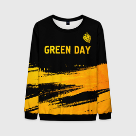 Мужской свитшот 3D с принтом Green Day   gold gradient: символ сверху , 100% полиэстер с мягким внутренним слоем | круглый вырез горловины, мягкая резинка на манжетах и поясе, свободная посадка по фигуре | 