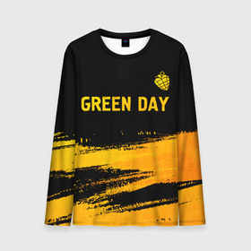Мужской лонгслив 3D с принтом Green Day   gold gradient: символ сверху в Санкт-Петербурге, 100% полиэстер | длинные рукава, круглый вырез горловины, полуприлегающий силуэт | 
