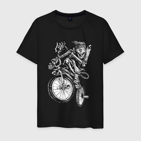 Мужская футболка хлопок с принтом Extreme bones BMX в Белгороде, 100% хлопок | прямой крой, круглый вырез горловины, длина до линии бедер, слегка спущенное плечо. | Тематика изображения на принте: 