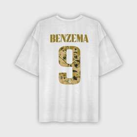 Мужская футболка oversize 3D с принтом Карим Бензема Реал Мадрид форма 22 23 домашняя в Петрозаводске,  |  | Тематика изображения на принте: 