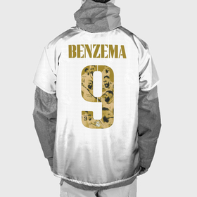 Накидка на куртку 3D с принтом Карим Бензема Реал Мадрид форма 22 23 домашняя в Белгороде, 100% полиэстер |  | 