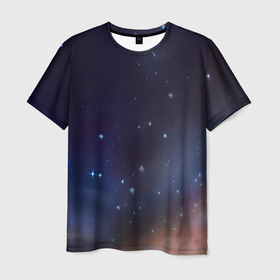 Мужская футболка 3D с принтом Космическое полотно в Кировске, 100% полиэфир | прямой крой, круглый вырез горловины, длина до линии бедер | 