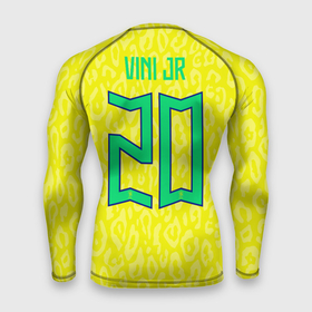 Мужской рашгард 3D с принтом Винисиус Жуниор ЧМ 2022 сборная Бразилии домашняя ,  |  | Тематика изображения на принте: 