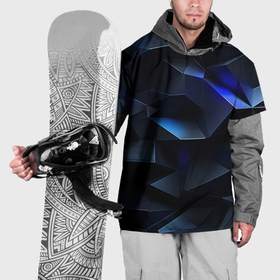 Накидка на куртку 3D с принтом синие и черные кубы в Белгороде, 100% полиэстер |  | 