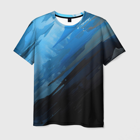 Мужская футболка 3D с принтом Black blue style в Белгороде, 100% полиэфир | прямой крой, круглый вырез горловины, длина до линии бедер | Тематика изображения на принте: 