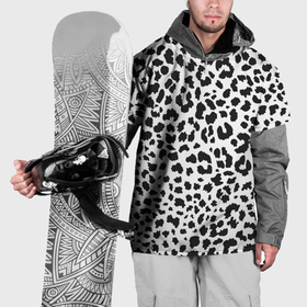 Накидка на куртку 3D с принтом Черные леопардовые пятна , 100% полиэстер |  | 