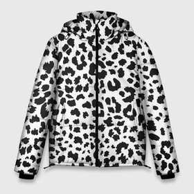 Мужская зимняя куртка 3D с принтом Черные леопардовые пятна в Новосибирске, верх — 100% полиэстер; подкладка — 100% полиэстер; утеплитель — 100% полиэстер | длина ниже бедра, свободный силуэт Оверсайз. Есть воротник-стойка, отстегивающийся капюшон и ветрозащитная планка. 

Боковые карманы с листочкой на кнопках и внутренний карман на молнии. | 