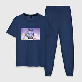 Мужская пижама хлопок с принтом Милая Сильвер Вульф в Курске, 100% хлопок | брюки и футболка прямого кроя, без карманов, на брюках мягкая резинка на поясе и по низу штанин
 | 