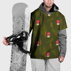 Накидка на куртку 3D с принтом Мухоморы имитация вышивки в Новосибирске, 100% полиэстер |  | 