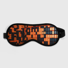 Маска для сна 3D с принтом Чёрные и оранжевые кубики в Рязани, внешний слой — 100% полиэфир, внутренний слой — 100% хлопок, между ними — поролон |  | Тематика изображения на принте: 