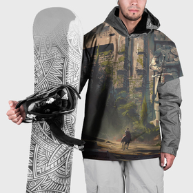 Накидка на куртку 3D с принтом Древняя цивилизация и путешественник , 100% полиэстер |  | 