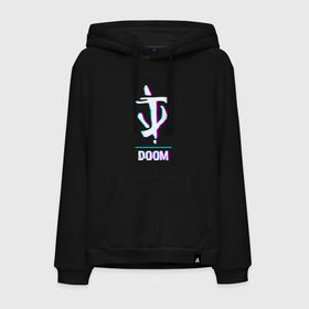 Мужская толстовка хлопок с принтом Doom в стиле glitch и баги графики в городе Новоалтайск, френч-терри, мягкий теплый начес внутри (100% хлопок) | карман-кенгуру, эластичные манжеты и нижняя кромка, капюшон с подкладом и шнурком | Тематика изображения на принте: 