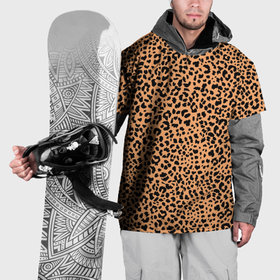 Накидка на куртку 3D с принтом Оранжевое леопардовое поле , 100% полиэстер |  | 
