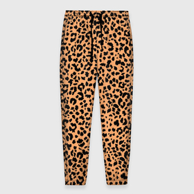 Мужские брюки 3D с принтом Оранжевое леопардовое поле , 100% полиэстер | манжеты по низу, эластичный пояс регулируется шнурком, по бокам два кармана без застежек, внутренняя часть кармана из мелкой сетки | 
