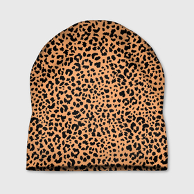 Шапка 3D с принтом Оранжевое леопардовое поле , 100% полиэстер | универсальный размер, печать по всей поверхности изделия | 