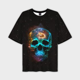 Мужская футболка oversize 3D с принтом Космический череп   нейронная сеть в Курске,  |  | Тематика изображения на принте: 