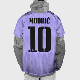 Накидка на куртку 3D с принтом Лука Модрич Реал Мадрид форма 22 23 гостевая , 100% полиэстер |  | Тематика изображения на принте: 