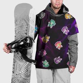 Накидка на куртку 3D с принтом Котики и молнии в Тюмени, 100% полиэстер |  | Тематика изображения на принте: 