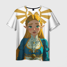 Мужская футболка 3D с принтом The legend of Zelda   ahegao в Петрозаводске, 100% полиэфир | прямой крой, круглый вырез горловины, длина до линии бедер | 