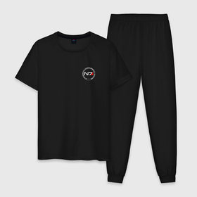 Мужская пижама хлопок с принтом Mass Effect N7 systems alliance special forces , 100% хлопок | брюки и футболка прямого кроя, без карманов, на брюках мягкая резинка на поясе и по низу штанин
 | Тематика изображения на принте: 