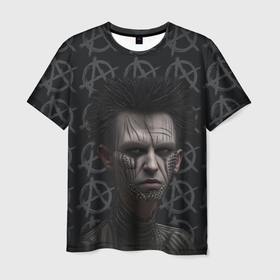 Мужская футболка 3D с принтом Печальный панк в Санкт-Петербурге, 100% полиэфир | прямой крой, круглый вырез горловины, длина до линии бедер | 