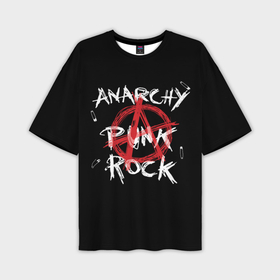 Мужская футболка oversize 3D с принтом Анархия   панк рок в Курске,  |  | Тематика изображения на принте: 