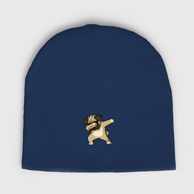 Мужская шапка демисезонная с принтом Dab pug в Санкт-Петербурге,  |  | Тематика изображения на принте: 