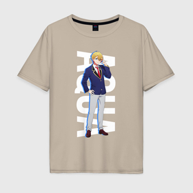 Мужская футболка хлопок Oversize с принтом Aqua Hoshino в Тюмени, 100% хлопок | свободный крой, круглый ворот, “спинка” длиннее передней части | 