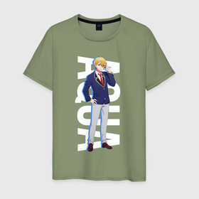Мужская футболка хлопок с принтом Aqua Hoshino в Тюмени, 100% хлопок | прямой крой, круглый вырез горловины, длина до линии бедер, слегка спущенное плечо. | 