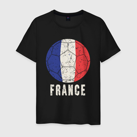 Мужская футболка хлопок с принтом Футбол Франции в Санкт-Петербурге, 100% хлопок | прямой крой, круглый вырез горловины, длина до линии бедер, слегка спущенное плечо. | 