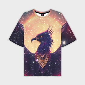 Мужская футболка oversize 3D с принтом Фантастическая птица феникс в Екатеринбурге,  |  | Тематика изображения на принте: 