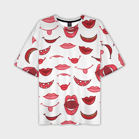Мужская футболка oversize 3D с принтом Сладкие губы в Курске,  |  | 