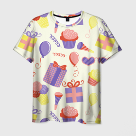 Мужская футболка 3D с принтом Holiday в Новосибирске, 100% полиэфир | прямой крой, круглый вырез горловины, длина до линии бедер | 