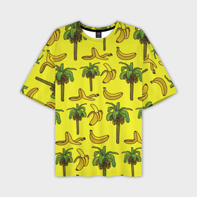 Мужская футболка oversize 3D с принтом Пальмы и бананы ,  |  | 