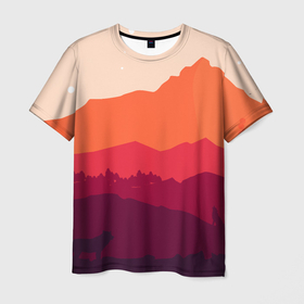 Мужская футболка 3D с принтом Текстура природы в Курске, 100% полиэфир | прямой крой, круглый вырез горловины, длина до линии бедер | 