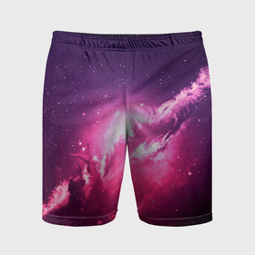 Мужские шорты спортивные с принтом Розовое сияние в космосе в Курске,  |  | 